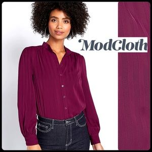 Modcloth burgundy button-down blouse